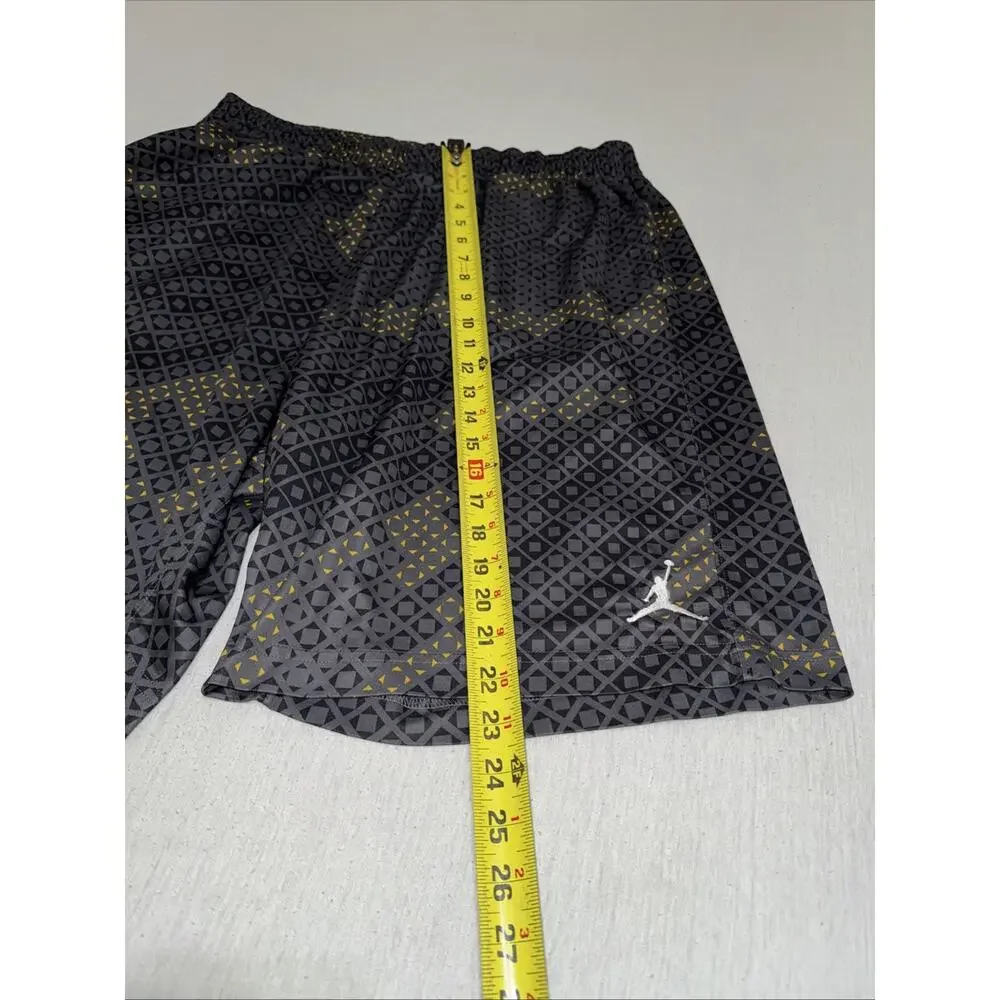 vintage jordan basketball shorts XL Y2K baggy fit geometric Gold Black Jumpman